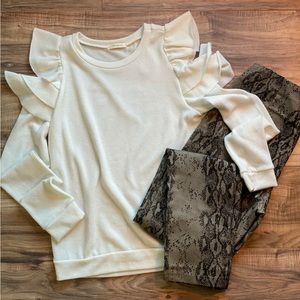 NWT! Cream Open Shoulder Sweater (fits like a Medium)